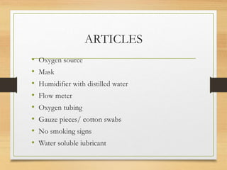 Oxygen administration