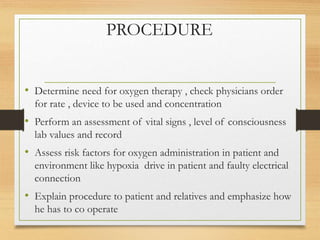 Oxygen administration