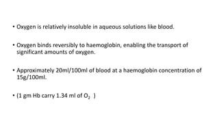 Formule Transport O2 Oxygen and carbon dioxide transport | PPTX