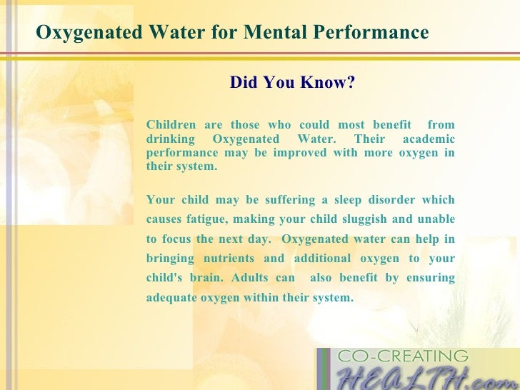 Oxygenated Water