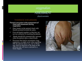 Pecs Excursion Oxygenation nursing process | PPTX