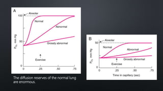 The diffusion reserves of the normal lung
are enormous.
 