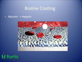 Bioline Coating
• Albumin + Heparin
 