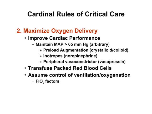 Oxygen delivery and consumption in critical care | PPT