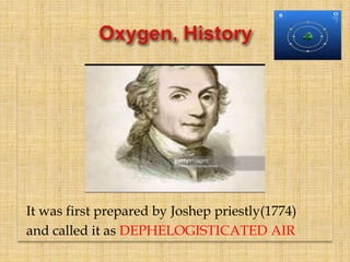 It was first prepared by Joshep priestly(1774)
and called it as DEPHELOGISTICATED AIR
 