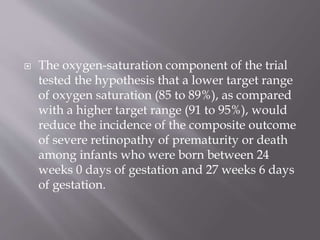 Oxygen saturation in preterms | PPT