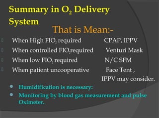 Humidified O2 Fio2 Oxygen therapy | PPT