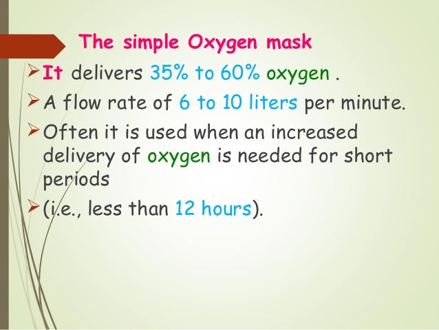oxygen therapy weaning chart