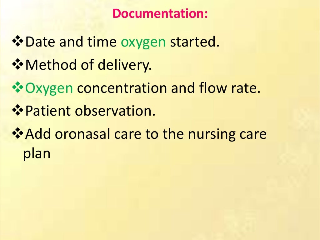 Oxygen therapy. methods of oxygenation