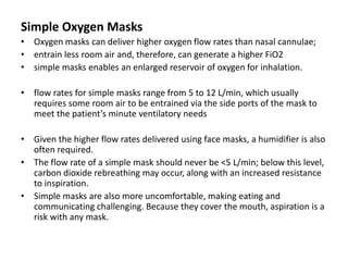 Fio2 Sengan Simple Mask Oxygen therapy | PPTX