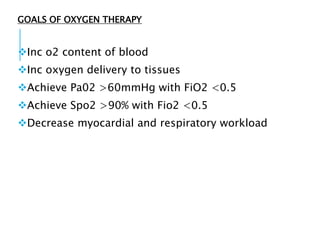 Fio2 Goal Oxygen therapy (Dr ASHISH NAIR MBBS MD ANAETHESIA) | PPTX