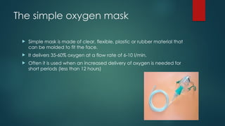 Simple O2 Mask How To Apply oxygen therapy dr sohail.pptx by dr sohail khan cmh nowshera | PPTX