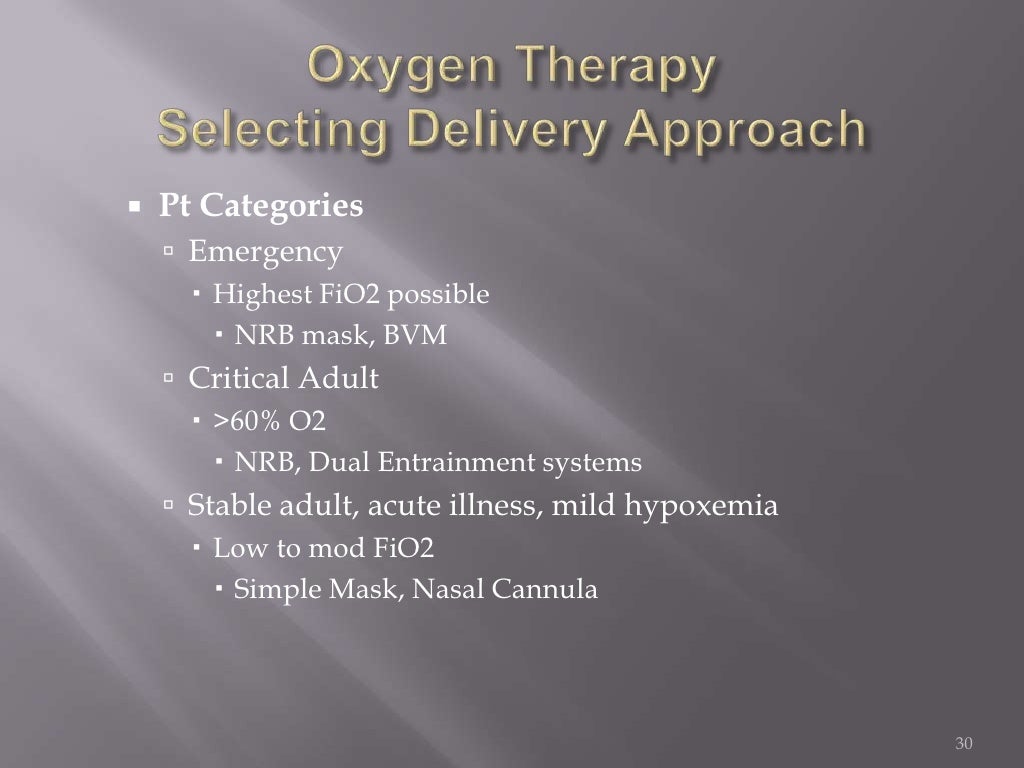 Oxygen Therapy Transport Delivery Copd Hypoxic Drive