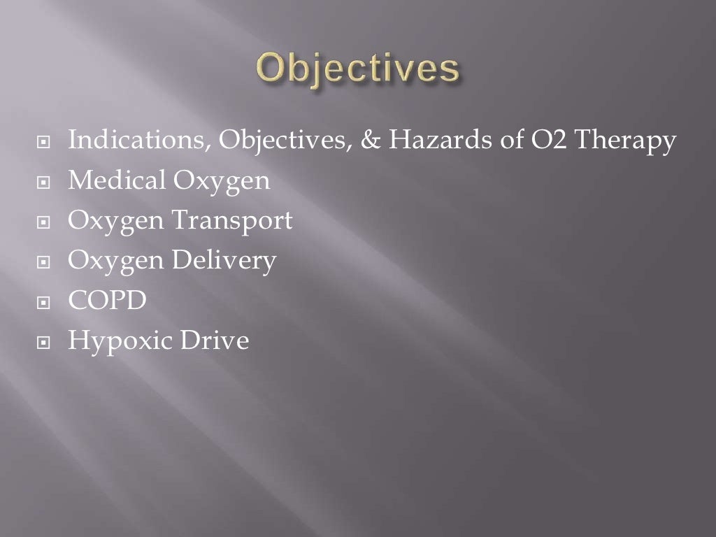 Oxygen Therapy Transport Delivery Copd Hypoxic Drive