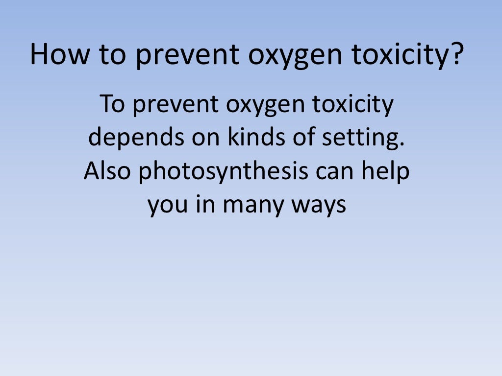 Oxygen toxicity project