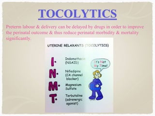 Mechanism of action of Tocolytic drugs
 