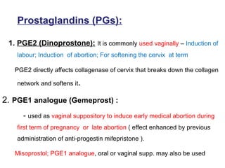 Pge1 Injection oxytocin methergin prostaglandin spinal anaesthesia.ppt