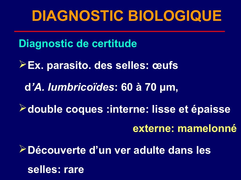 Oxyurose ascaridiose trichocephalose