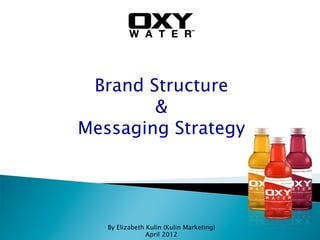TM
Brand Structure
&
Messaging Strategy
By Elizabeth Kulin (Kulin Marketing)
April 2012
 