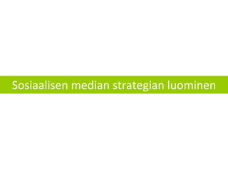 Sosiaalisen median strategian luominen 