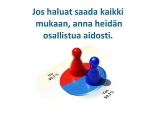 Jos haluat saada kaikki  mukaan, anna heidän osallistua aidosti.   