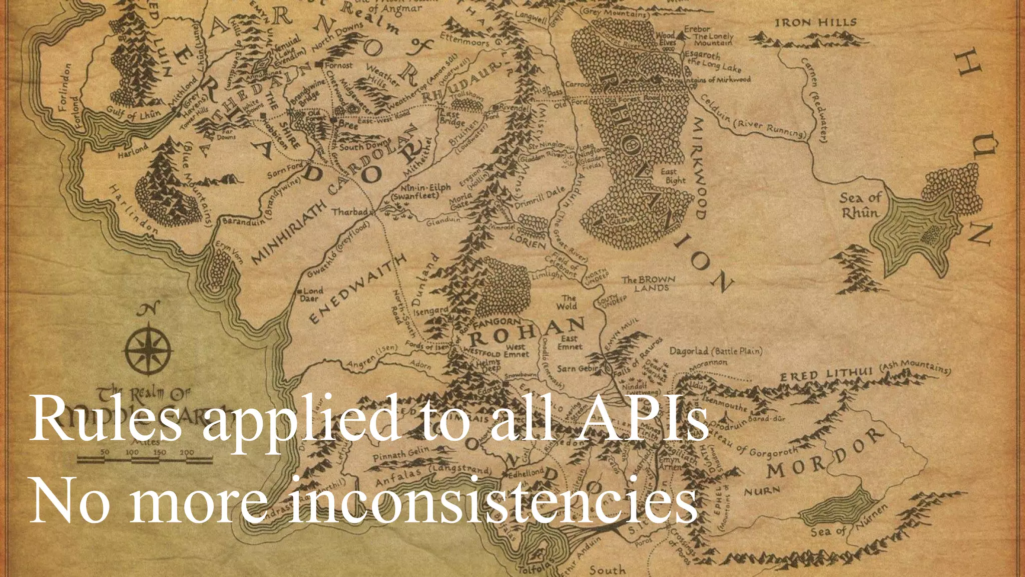 Rules applied to all APIs
No more inconsistencies
 