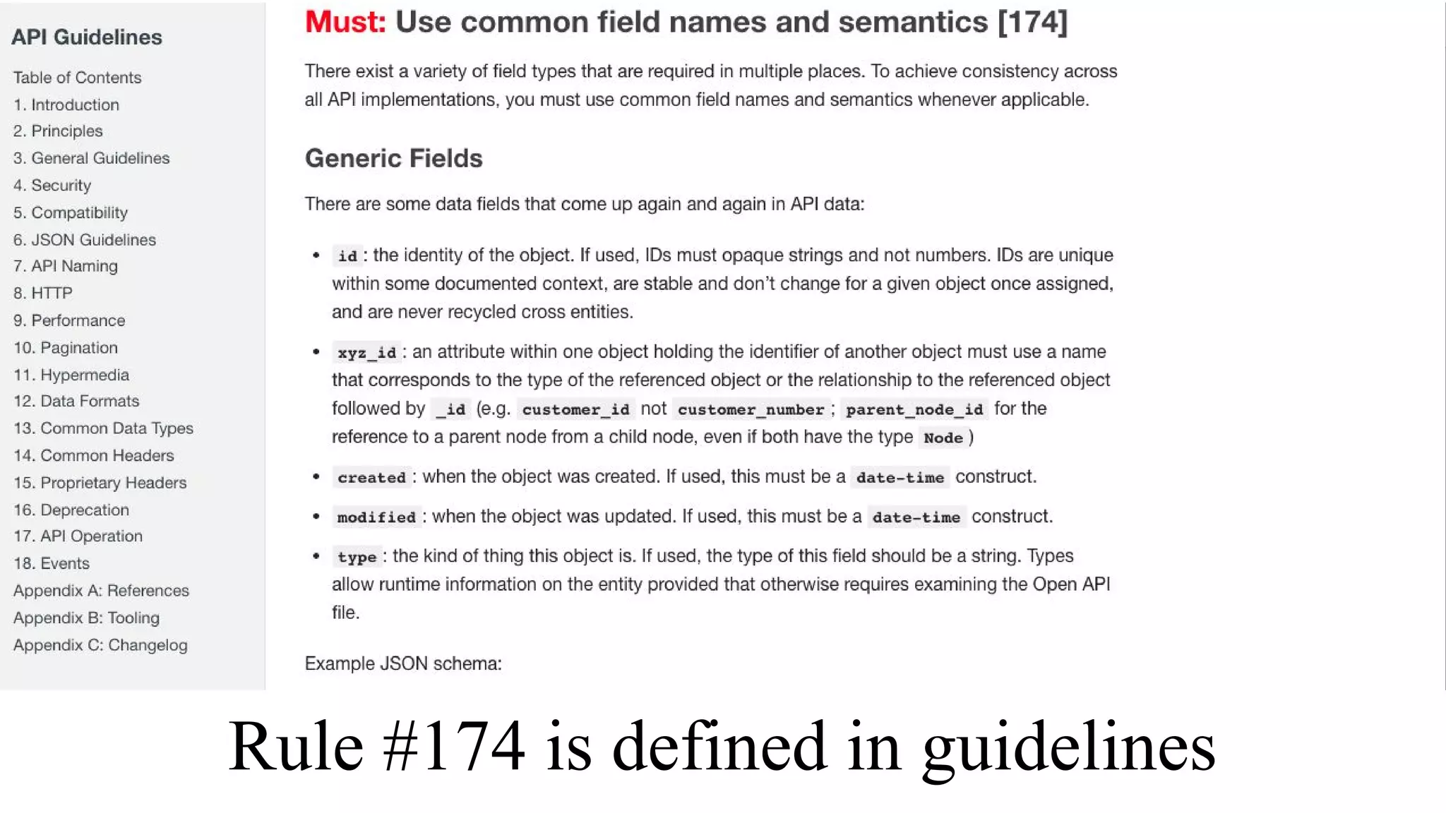 Rule #174 is defined in guidelines
 