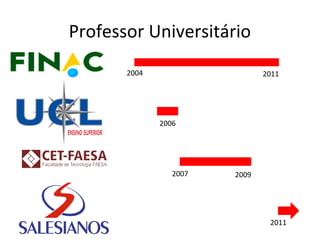 Professor Universitário
2004 2011
2006
2007 2009
2011
 