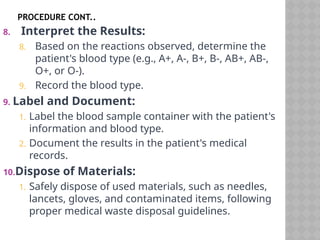 OYEWOLE BLOOD GROUP TEST SIWES REPORTS AND SLIDE | PPTX
