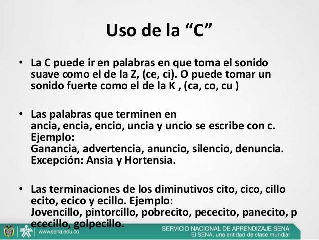 Uso de c s z