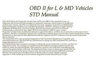 On board diagnostic ii (obd ii) | PDF