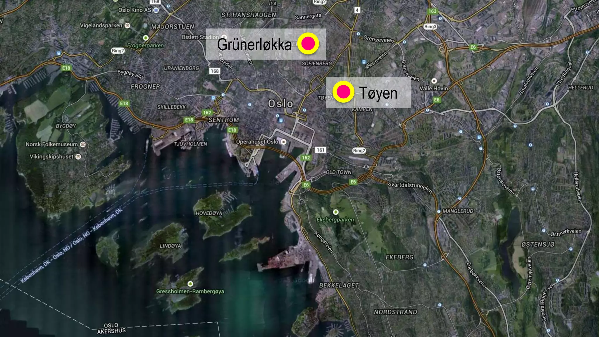 Tøyen
Grünerløkka
 