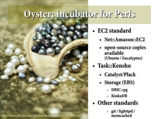 Oyster: incubator for Perls
                                                       ●   Client build
                      ...