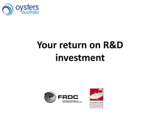 Your return on R&D 
investment 
 