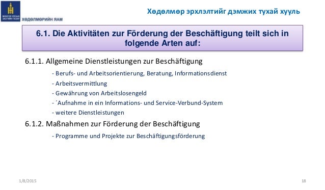 TRENDS der BESCHÄFTIGUNG UND REFORM der BESCHÄFTIGUNGs politik