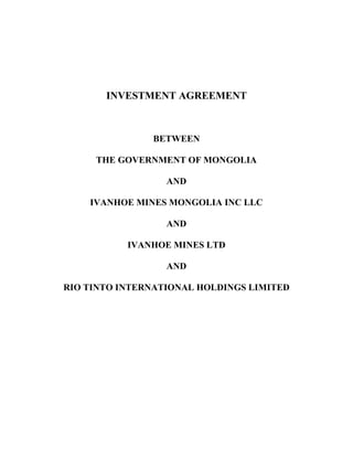 Oyu tolgoi investment agreement