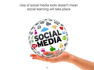 Use of social media tools doesn’t mean 
social learning will take place 
10 
 
