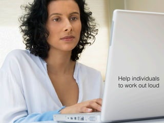 Help individuals 
to work out loud 
25 
 