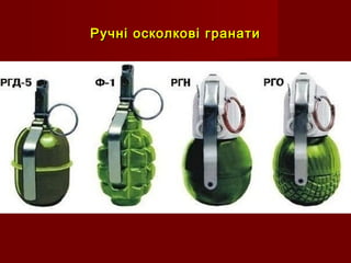 Ручні осколкові гранатиРучні осколкові гранати
 