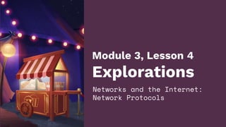 Module 3, Lesson 4
Explorations
Networks and the Internet:
Network Protocols
 