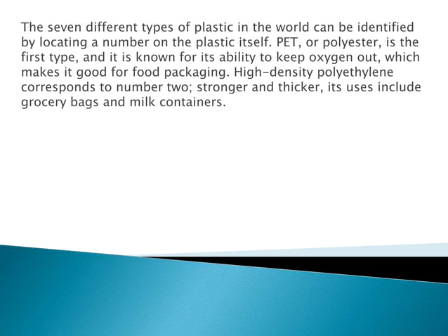 An Overview of the Seven Types of Plastic | PPT