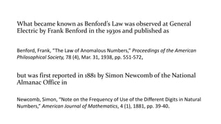 Benford's Law and Fraud Detection | PPTX
