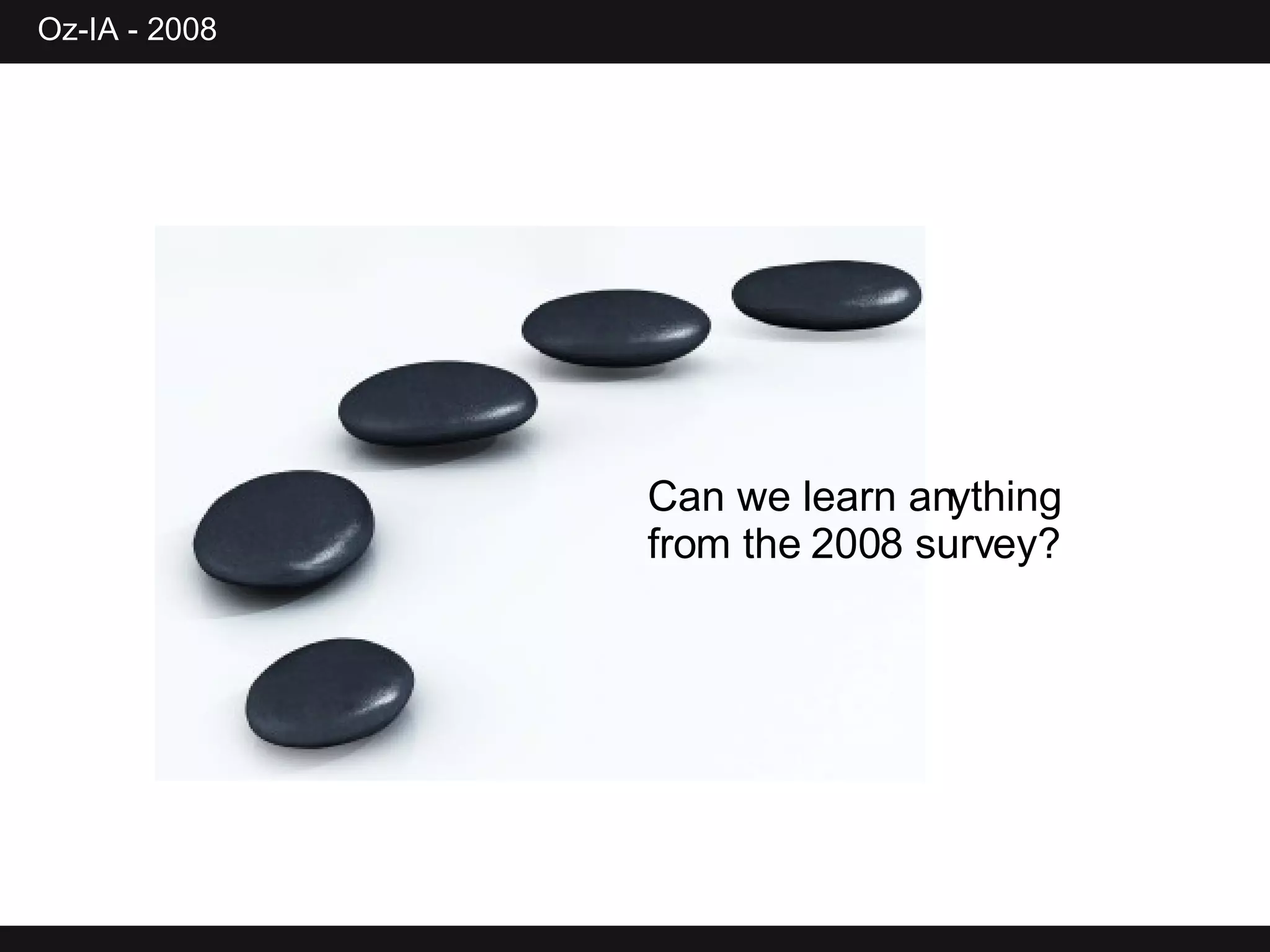Can we learn anything from the 2008 survey? 