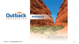 CSE:OZ | outbackgoldfields.com 15
APPENDIX
 