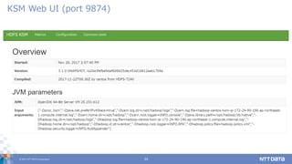 © 2017 NTT DATA Corporation 24
KSM Web UI (port 9874)
 