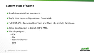 Ozone- Object store for Apache Hadoop