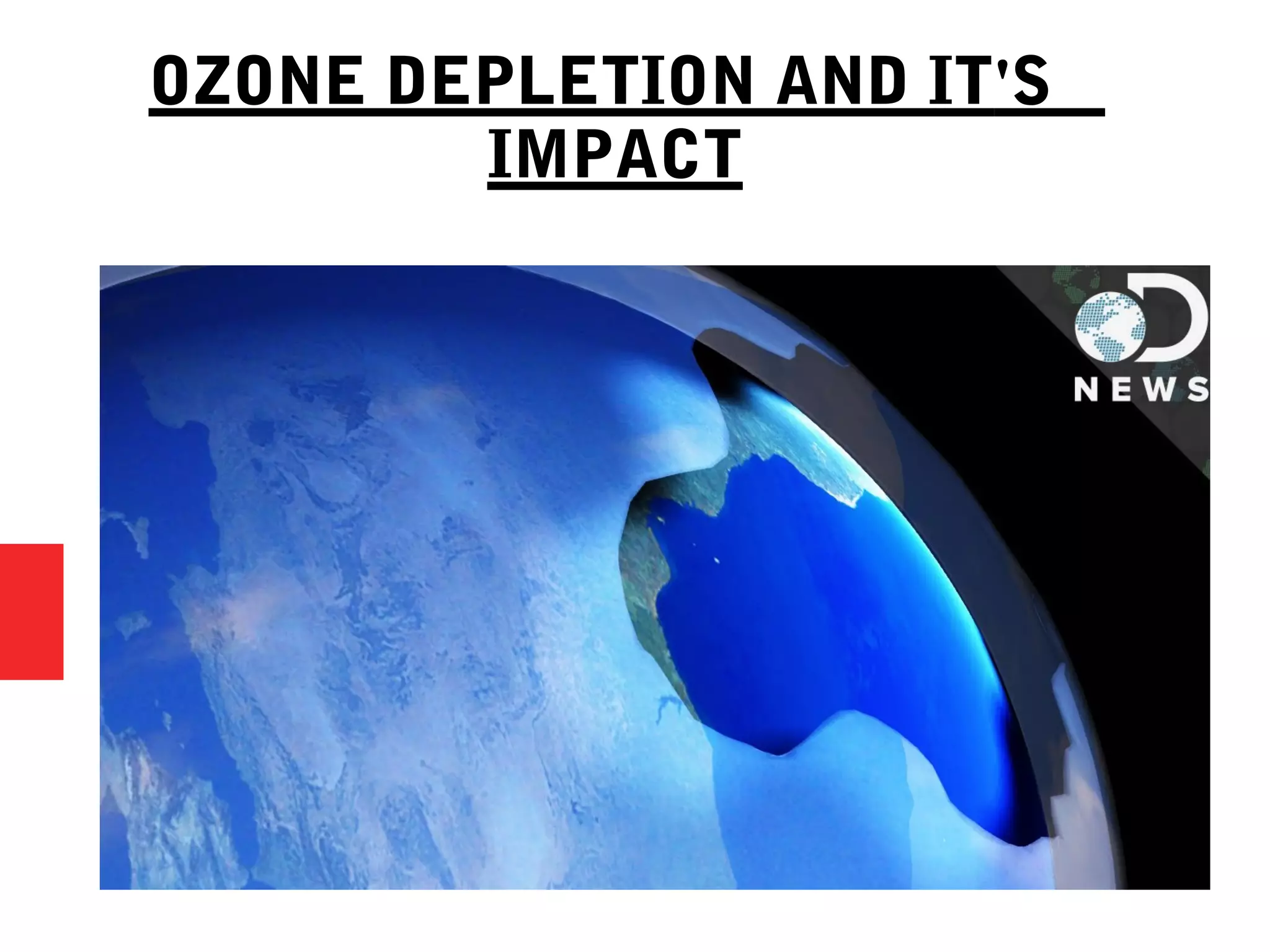 OZONE DEPLETION AND IT'S
IMPACT
 