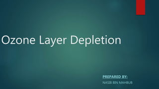 Ozone Layer Depletion
PREPARED BY:
NASIB BIN MAHBUB
 