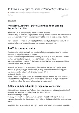 Maximizing Your Earnings With Adsense: Proven Techniques Revealed  