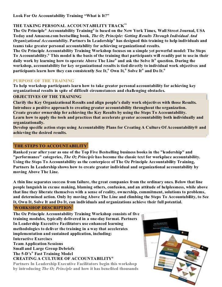 Oz Training Description